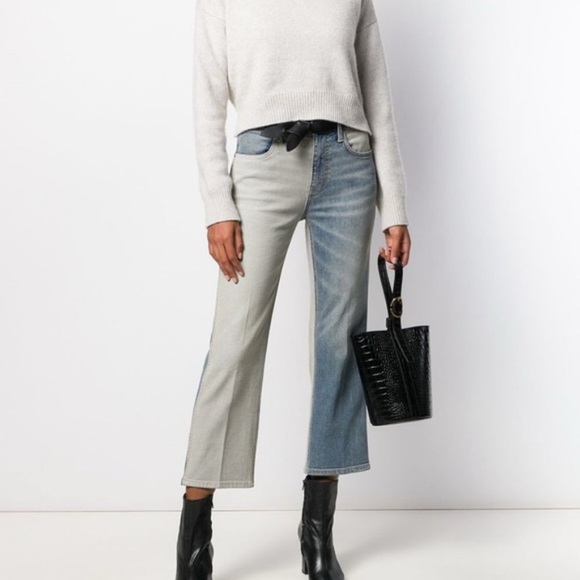 Current/Elliott Two Tone Vanessa Cropped Jeans Size 25 - Picture 1 of 5